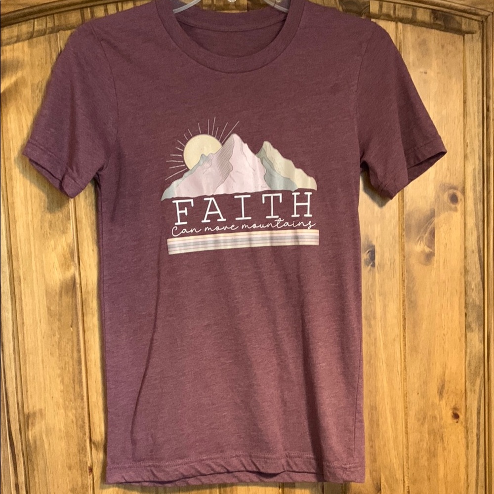 Bella Canvas Purple Short Sleeve Tee with Faith Graphic